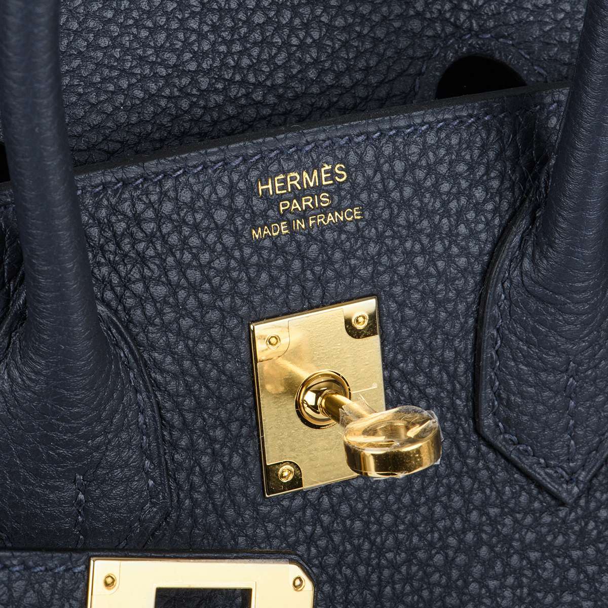 Hermès Birkin 25 cm Handbag in Bleu Caban Togo Leather